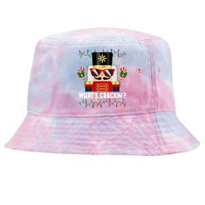 Funny Christmas Nutcracker Whats Crackin Tie-Dyed Bucket Hat