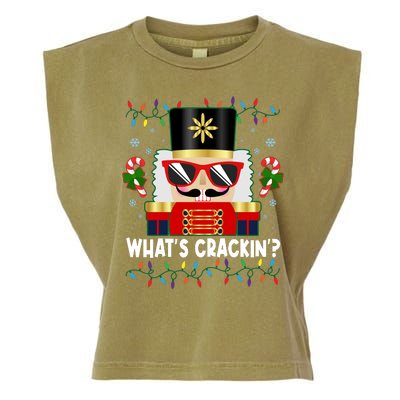 Funny Christmas Nutcracker Whats Crackin Garment-Dyed Women's Muscle Tee