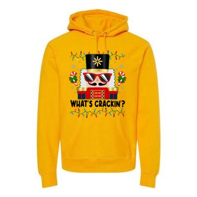 Funny Christmas Nutcracker Whats Crackin Premium Hoodie