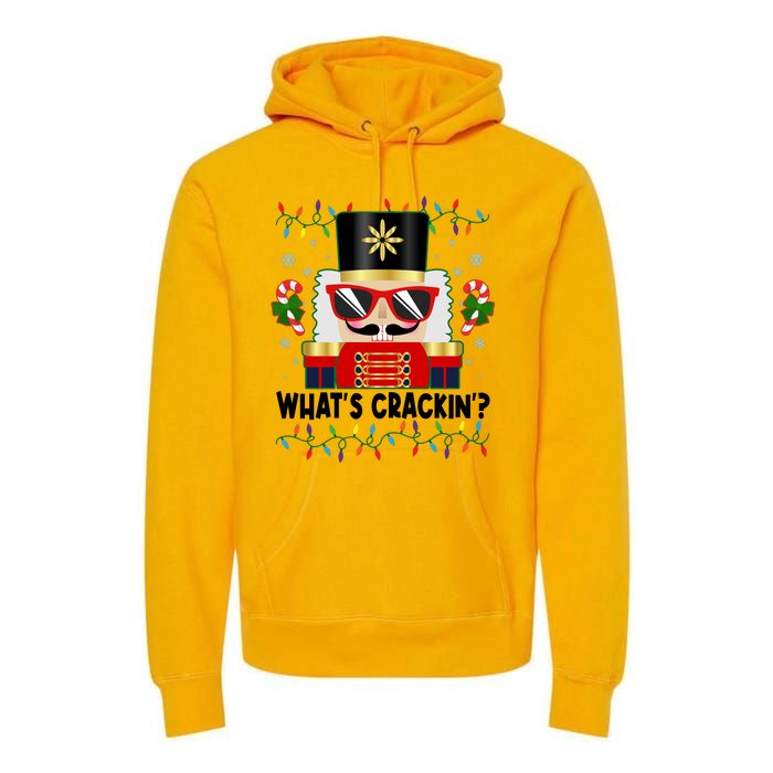 Funny Christmas Nutcracker Whats Crackin Premium Hoodie