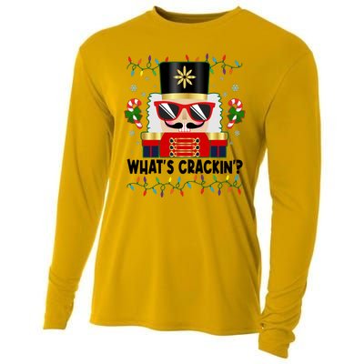 Funny Christmas Nutcracker Whats Crackin Cooling Performance Long Sleeve Crew