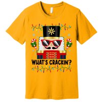 Funny Christmas Nutcracker Whats Crackin Premium T-Shirt