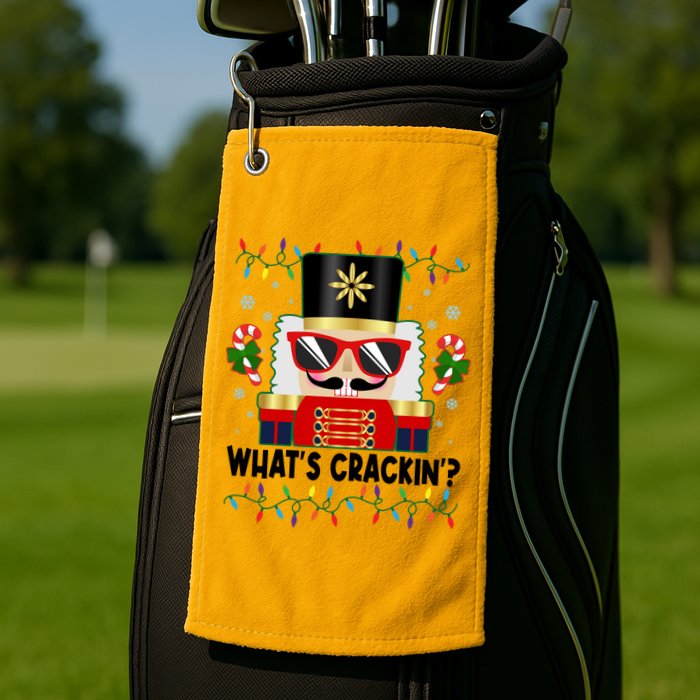 Funny Christmas Nutcracker Whats Crackin Golf Towel