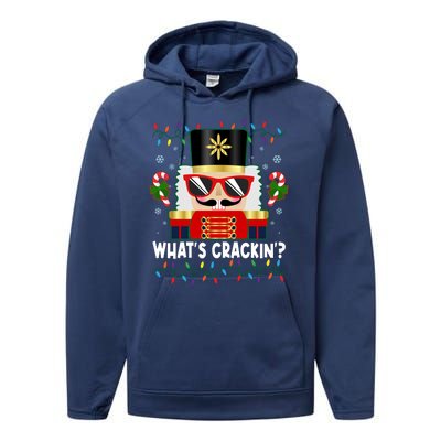 Funny Christmas Nutcracker Whats Crackin Performance Fleece Hoodie