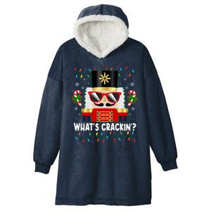 Funny Christmas Nutcracker Whats Crackin Hooded Wearable Blanket