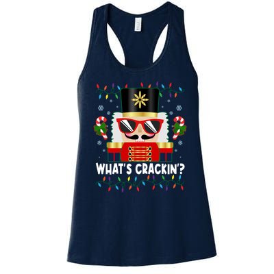 Funny Christmas Nutcracker Whats Crackin Women's Racerback Tank