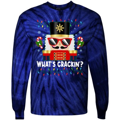 Funny Christmas Nutcracker Whats Crackin Tie-Dye Long Sleeve Shirt