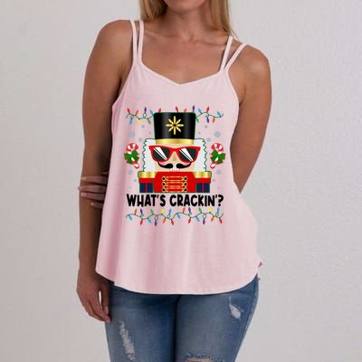 Funny Christmas Nutcracker Whats Crackin Women's Strappy Tank