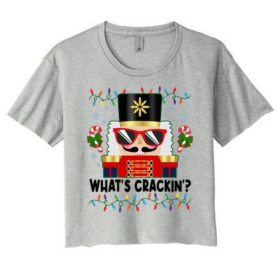 Funny Christmas Nutcracker Whats Crackin Women's Crop Top Tee