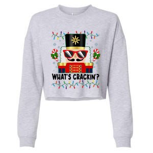 Funny Christmas Nutcracker Whats Crackin Cropped Pullover Crew