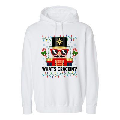 Funny Christmas Nutcracker Whats Crackin Garment-Dyed Fleece Hoodie