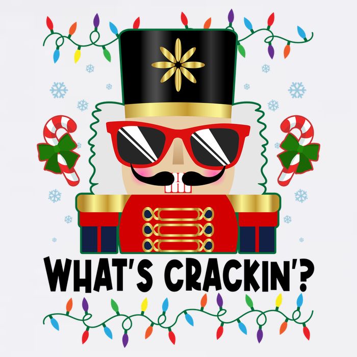Funny Christmas Nutcracker Whats Crackin Garment-Dyed Sweatshirt