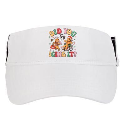 Funny Christmas Nurse Did You Try Icing It Gingerbread Man Adult Drive Performance Visor