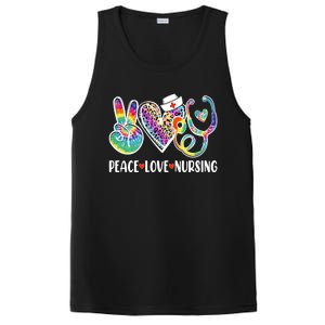 Funny Cute Nurse Peace Love Nursing Stethoscope Nurse Week Meaningful Gift PosiCharge Competitor Tank