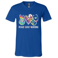 Funny Cute Nurse Peace Love Nursing Stethoscope Nurse Week Meaningful Gift V-Neck T-Shirt