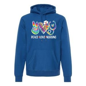 Funny Cute Nurse Peace Love Nursing Stethoscope Nurse Week Meaningful Gift Premium Hoodie