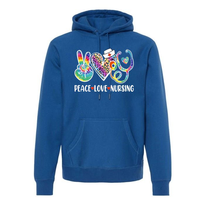 Funny Cute Nurse Peace Love Nursing Stethoscope Nurse Week Meaningful Gift Premium Hoodie