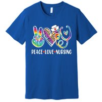 Funny Cute Nurse Peace Love Nursing Stethoscope Nurse Week Meaningful Gift Premium T-Shirt