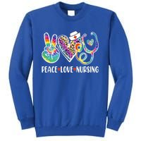 Funny Cute Nurse Peace Love Nursing Stethoscope Nurse Week Meaningful Gift Tall Sweatshirt