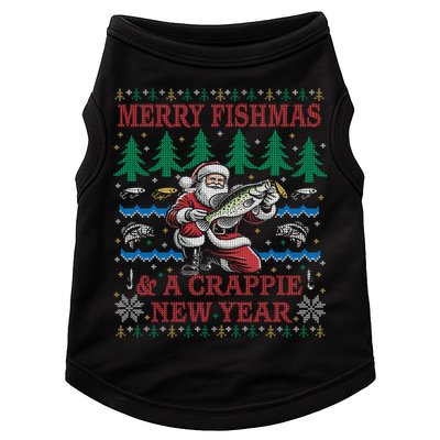 Funny Crappie New Year Fishing Ugly Christmas Sweater Party Doggie Tank