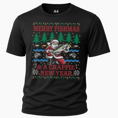 Funny Crappie New Year Fishing Ugly Christmas Sweater Party Performance Shirt