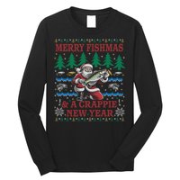 Funny Crappie New Year Fishing Ugly Christmas Sweater Party Long Sleeve Shirt