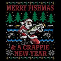 Funny Crappie New Year Fishing Ugly Christmas Sweater Party Impact Tech Backpack