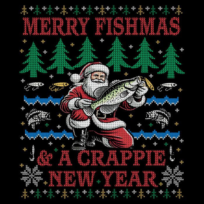 Funny Crappie New Year Fishing Ugly Christmas Sweater Party Impact Tech Backpack
