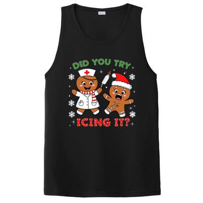 Funny Christmas Nurse Did You Try Icing It? Gingerbread Great Gift PosiCharge Competitor Tank