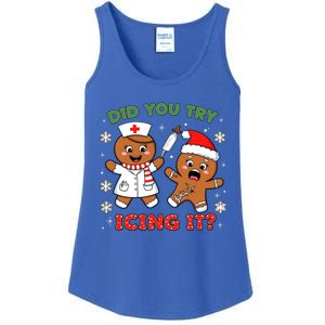 Funny Christmas Nurse Did You Try Icing It? Gingerbread Great Gift Ladies Essential Tank