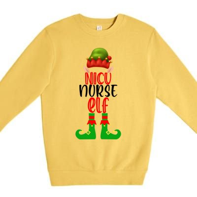 Funny Christmas Nurse Elf Outfit Funny Gift Premium Crewneck Sweatshirt