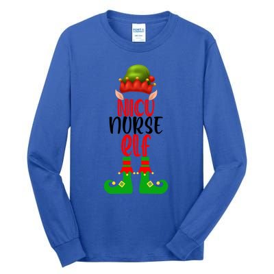 Funny Christmas Nurse Elf Outfit Funny Gift Tall Long Sleeve T-Shirt