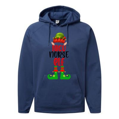 Funny Christmas Nurse Elf Outfit Funny Gift Performance Fleece Hoodie