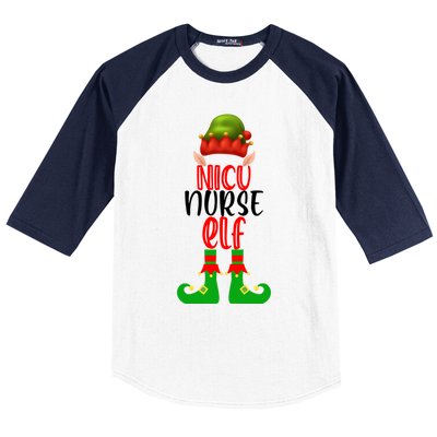 Funny Christmas Nurse Elf Outfit Funny Gift Baseball Sleeve Shirt