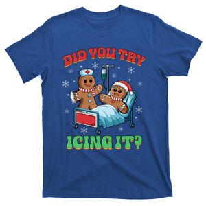 Funny Christmas Nurse Gingerbread Did You Try Icing It Gift T-Shirt