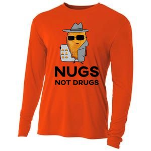 Funny Chicken Nuggets Nugs Not Drugs Cooling Performance Long Sleeve Crew