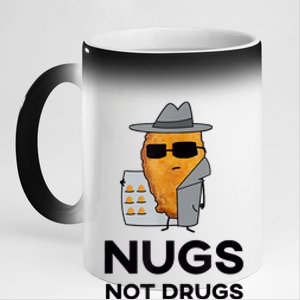 Funny Chicken Nuggets Nugs Not Drugs 11oz Black Color Changing Mug