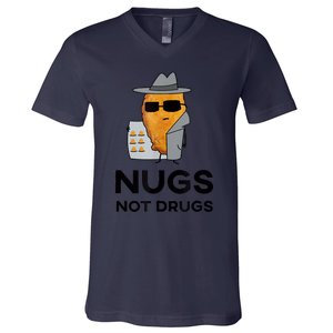 Funny Chicken Nuggets Nugs Not Drugs V-Neck T-Shirt