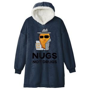 Funny Chicken Nuggets Nugs Not Drugs Hooded Wearable Blanket