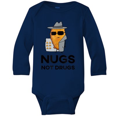 Funny Chicken Nuggets Nugs Not Drugs Baby Long Sleeve Bodysuit