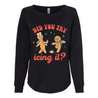 Funny Christmas Nurse Gingerbread Man Did You Try Icing It Womens California Wash Sweatshirt