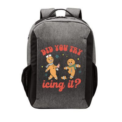 Funny Christmas Nurse Gingerbread Man Did You Try Icing It Vector Backpack