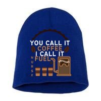 Funny Coffee Nurse Fuel Gift Short Acrylic Beanie