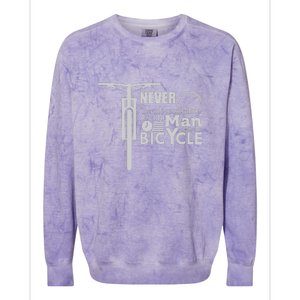 Funny Cyling Never Underestimate An Old Guy On A Bicycle Gift Colorblast Crewneck Sweatshirt