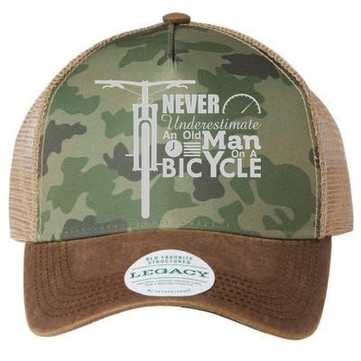 Funny Cyling Never Underestimate An Old Guy On A Bicycle Gift Legacy Tie Dye Trucker Hat