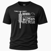 Funny Cyling Never Underestimate An Old Guy On A Bicycle Gift Cooling Performance Crew T-Shirt