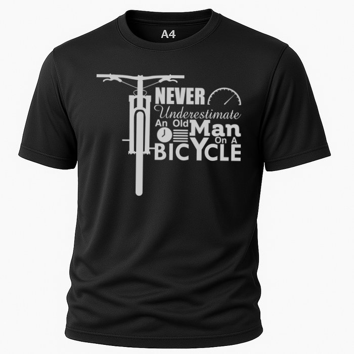 Funny Cyling Never Underestimate An Old Guy On A Bicycle Gift Cooling Performance Crew T-Shirt