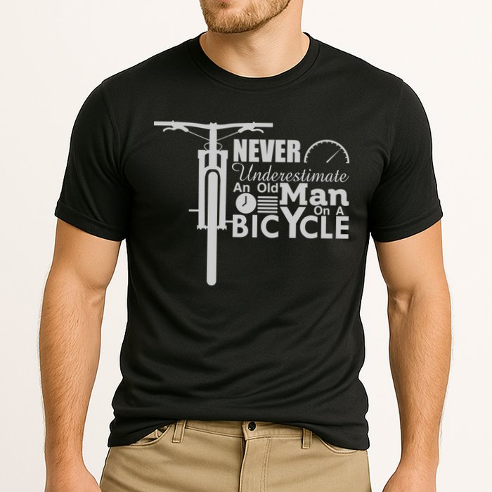 Funny Cyling Never Underestimate An Old Guy On A Bicycle Gift Cooling Performance Crew T-Shirt