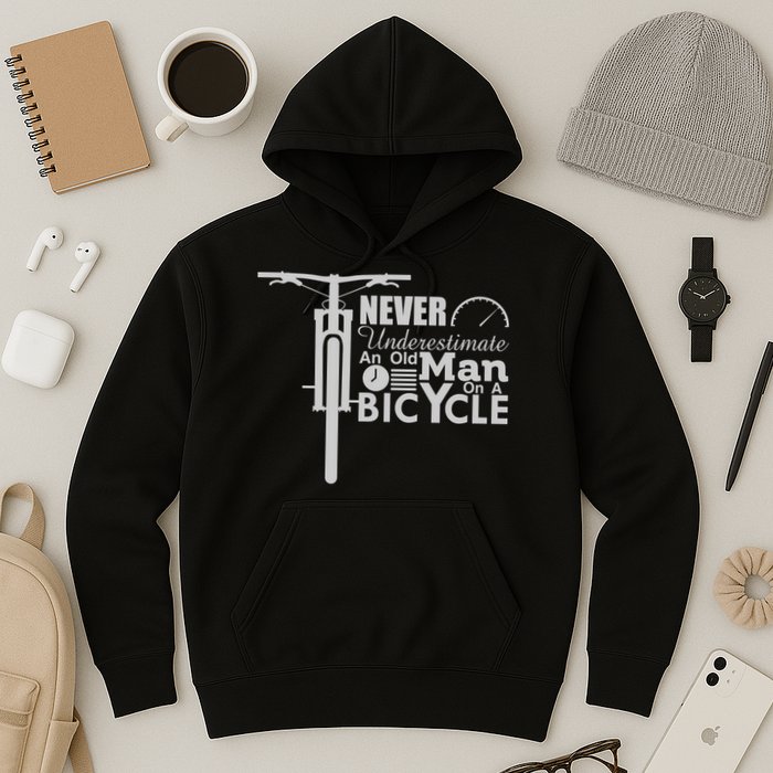 Funny Cyling Never Underestimate An Old Guy On A Bicycle Gift Hoodie