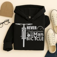 Funny Cyling Never Underestimate An Old Guy On A Bicycle Gift Hoodie